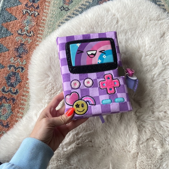 Claire’s lock diary gameboy video game notebook journal purple plushie girls - Picture 6 of 16